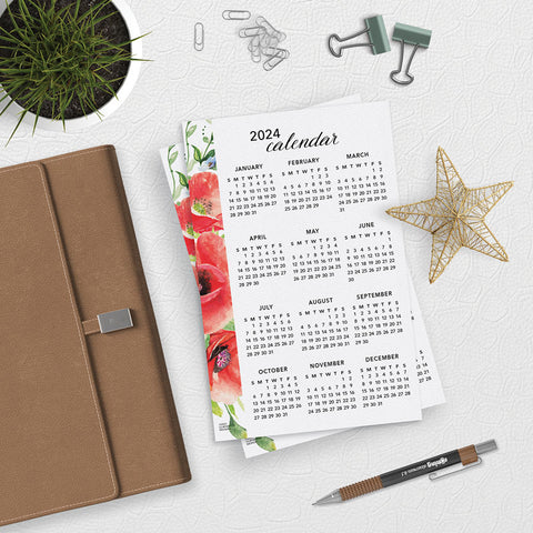 Poppy Flower 2024 Planner Calendar Download