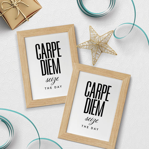 Carpe Diem Seize the Day Bag Stuffer, 5x7 Wall Art and Postcard Download