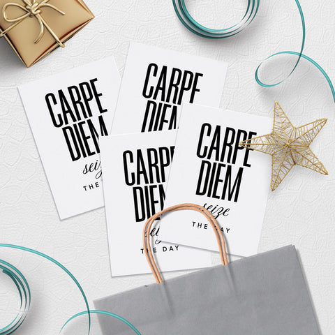 Carpe Diem Seize the Day Bag Stuffer, 5x7 Wall Art and Postcard Download