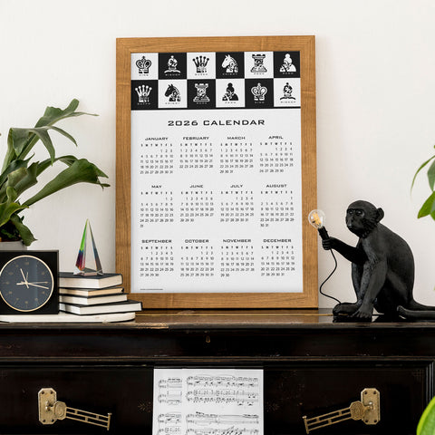 Chess Piece 2026 Wall Calendar Download