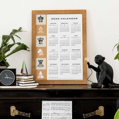 Chess Board (Side) 2026 Calendar Download