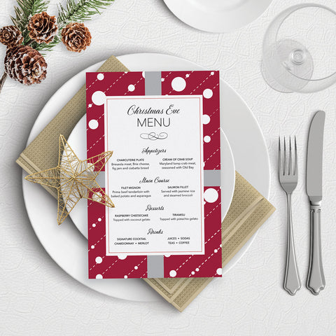 Christmas Holiday Menu Template Download