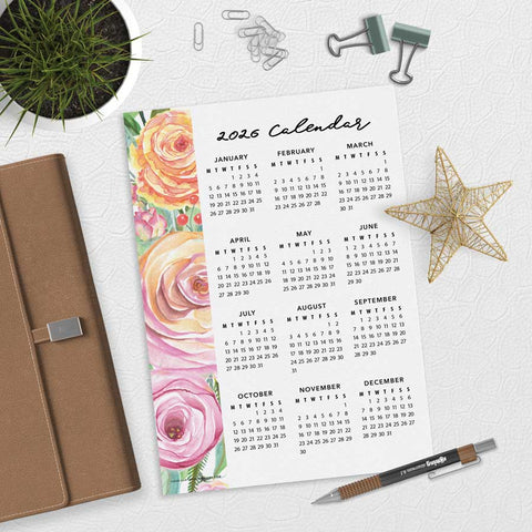 Sweet Rose (Side) 2026 Calendar Download