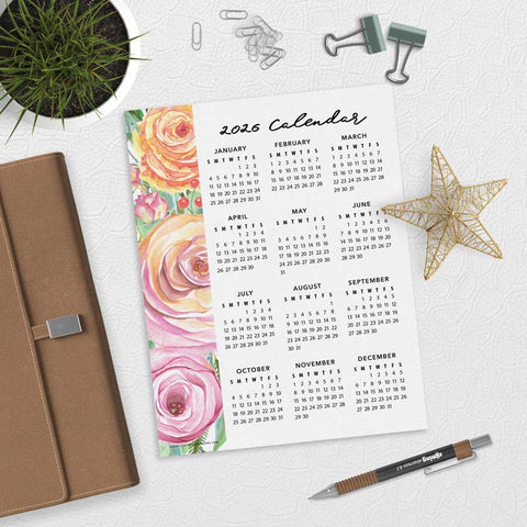 Sweet Rose (Side) 2026 Calendar Download