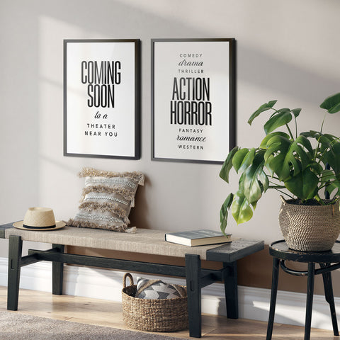 Coming soon and Top Movie Genres Gift Set Wall Art Download