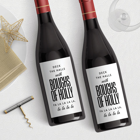 Deck the Halls Wine Label Download