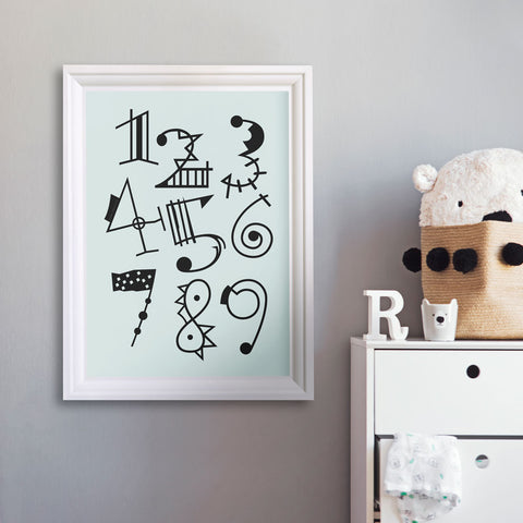 Numbers 1 to 9 Wall Art Download