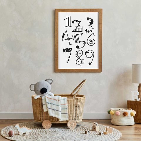 1 to 9 Numbers Wall Art Download