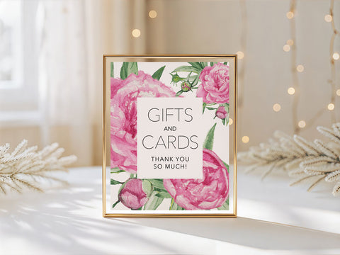 Peony Flower Gifts & Cards Sign Download