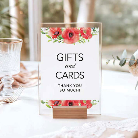 Poppy Flower Gifts and Cards Sign Download
