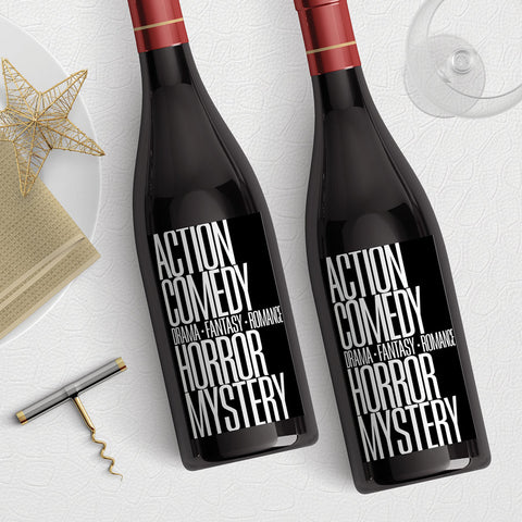 Movie Genres Style #2 Wine Label Download