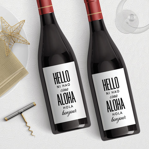 Hello Greetings Wine Label Template Download