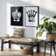 King and Queen Chess Piece Set of 2 Wall Art Download
