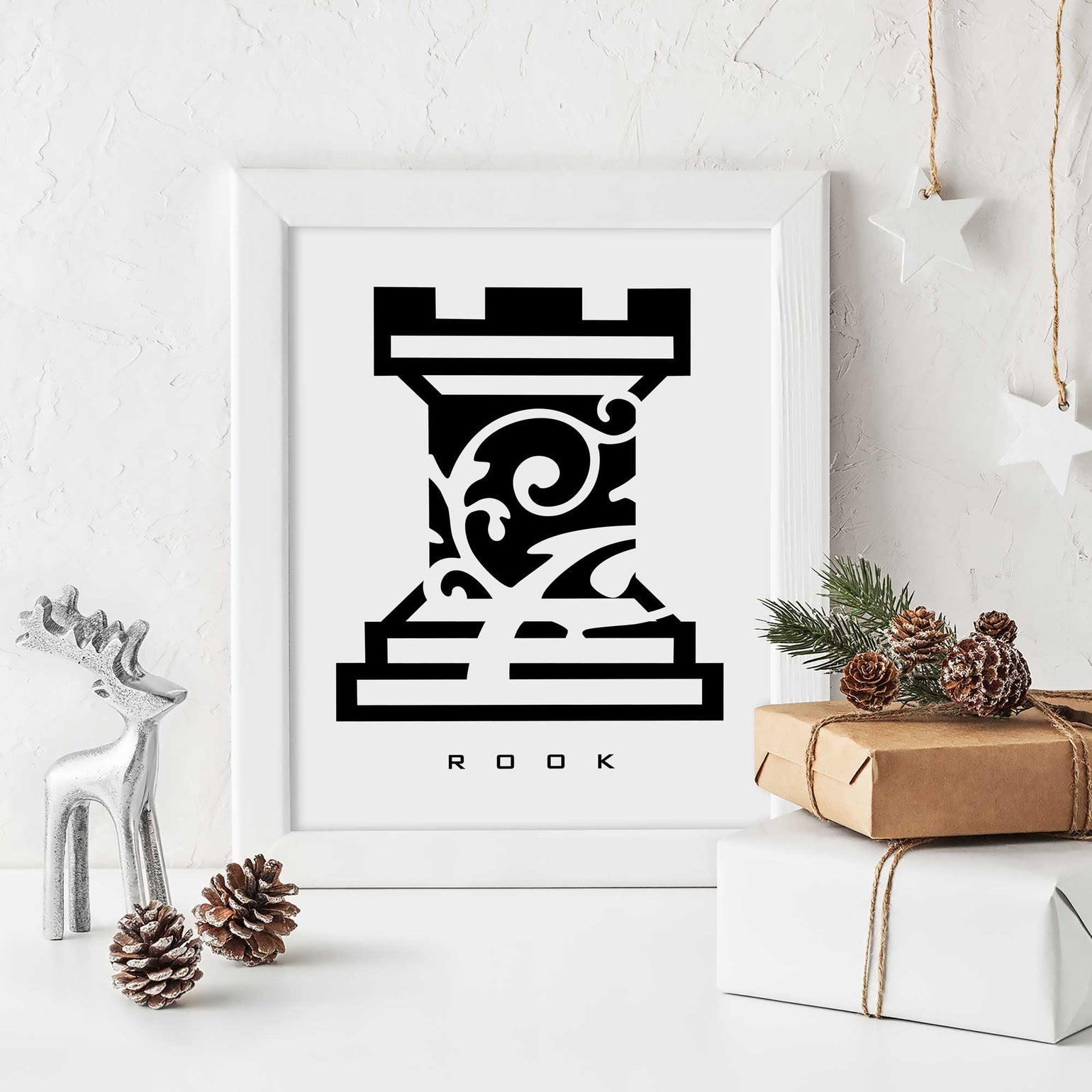 Original Rook Design Rook Chess Piece Wall Art Download - Clay House Designs